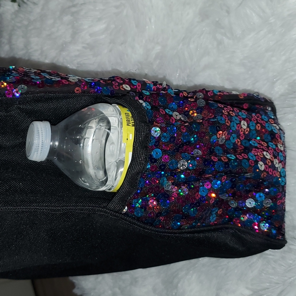 Justice Sequin Intital K Messenger Book Bag - Picture 10 of 12